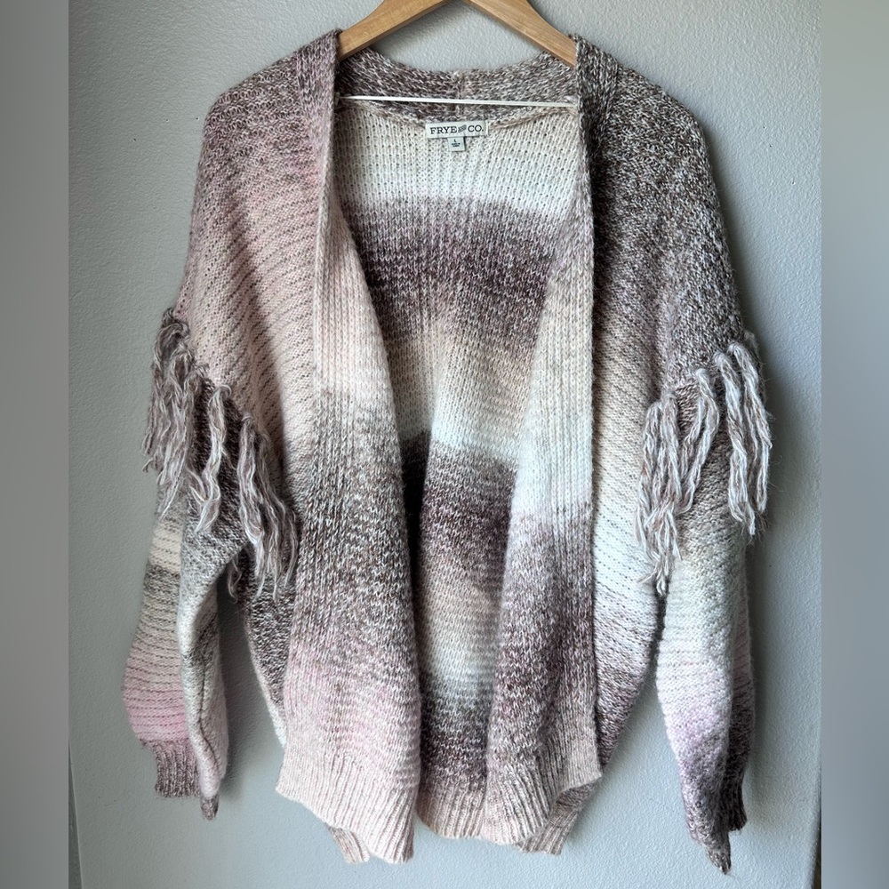 FRYE AND CO. Pink Oversized Cocoon Open Cardigan Womens Size Large